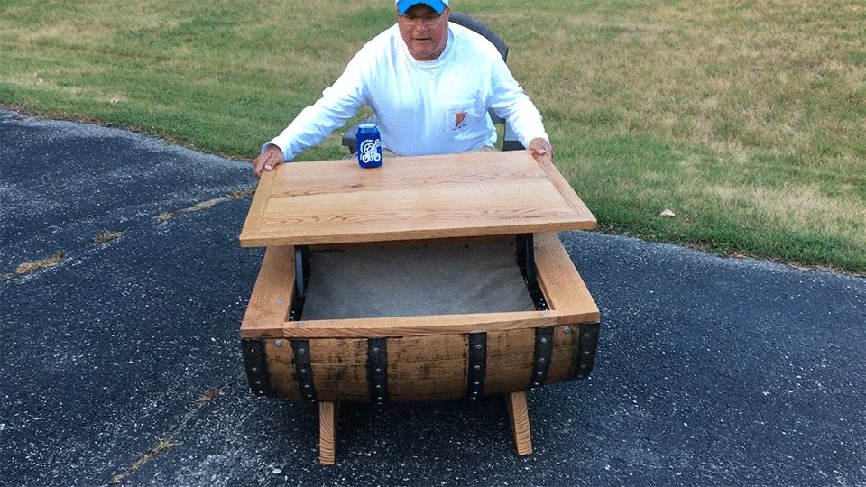 Bourbon Barrel Coffee Table TV Tray
