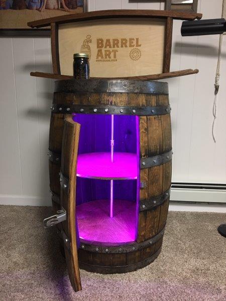 Oak Barrel Liquor Cabinet Gears Beer