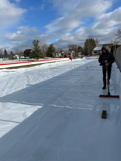 filling hockey rink