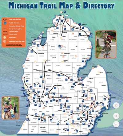 Michigan rail trail map