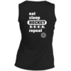 Eat Sleep Hockey Beer Repeat Ladies Dark Sleeveless T-shirt - Image 2